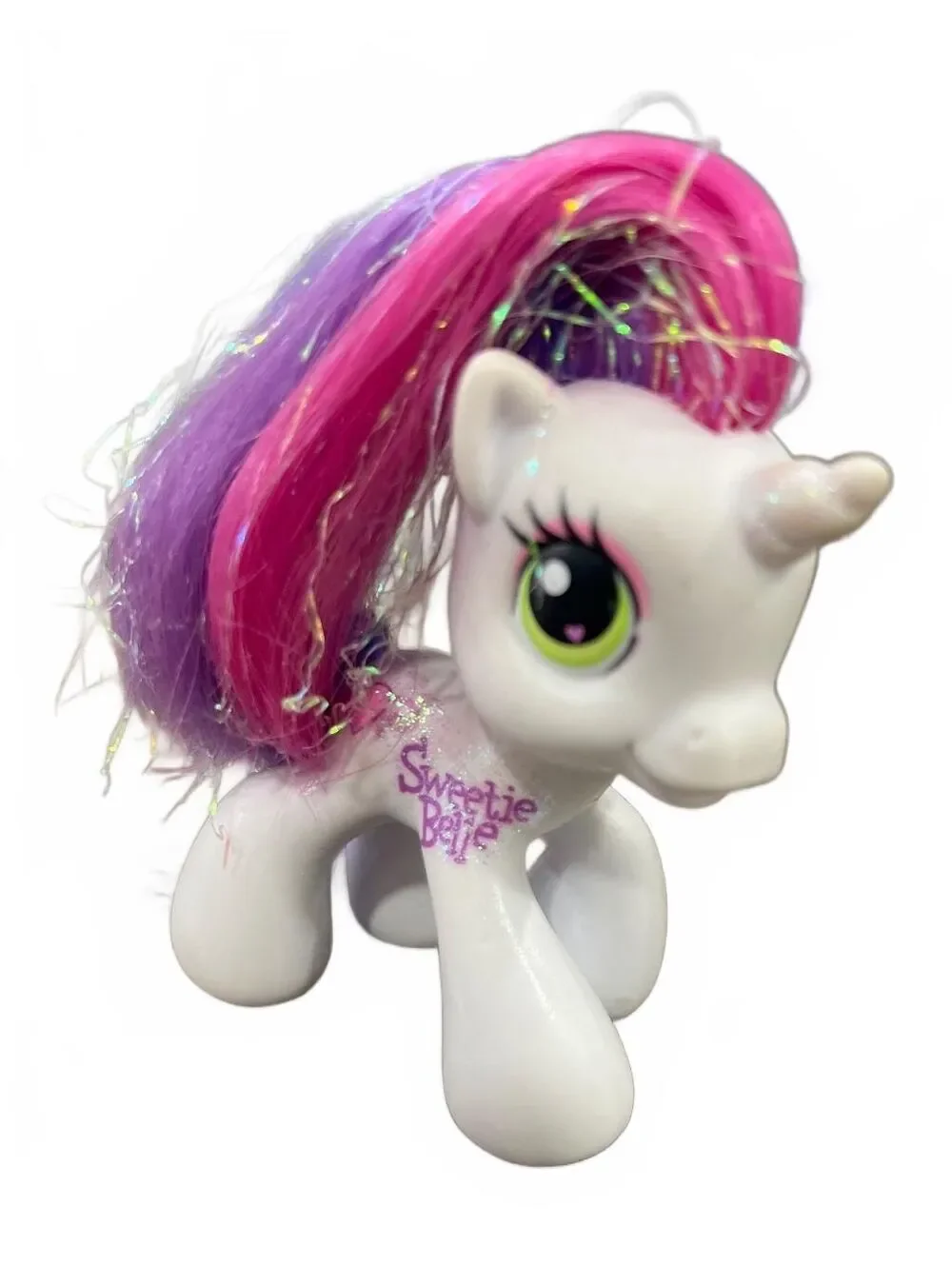 My Little Pony Sweetie Belle 2008 Generaion 3.5 Hasbro Unicorn with Glitter Hair